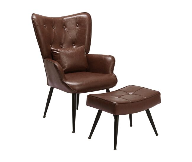 Sillón relax con reposapiés, respaldo alto ergonómico y asiento acolchado