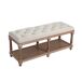 Banco Tapizado HomeMiYN de 2 Plazas 114x40 Banco Tapizado HomeMiYN de 2 Plazas 114x40 Blanco/ Beige