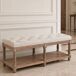 Banco Tapizado HomeMiYN de 2 Plazas 114x40 Banco Tapizado HomeMiYN de 2 Plazas 114x40 Blanco/ Beige