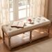 Banco Tapizado HomeMiYN de 2 Plazas 114x40 Banco Tapizado HomeMiYN de 2 Plazas 114x40 Blanco/ Beige