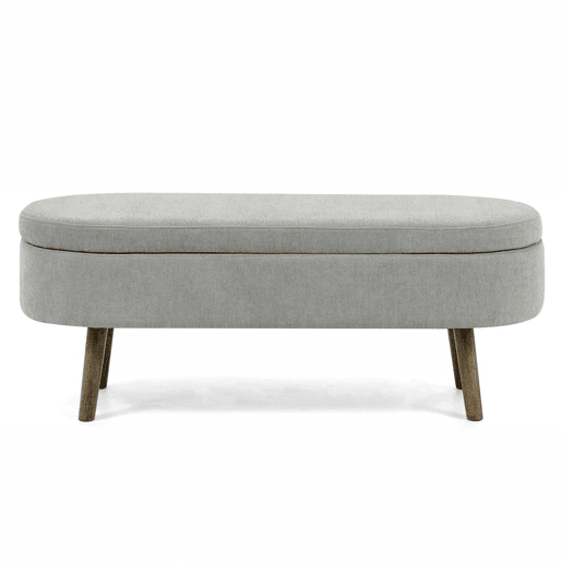 Banco com arrumação multifuncional 110 x 40 x 42 cm - tecido de chenille macio, pés de madeira, estrutura em madeira maciça, capacidade de 20 L, ideal para o quarto, sala de estar, hall de entrada e como sapateira - Cinza Banco com arrumação multifuncional 110 x 40 x 42 cm - tecido de chenille macio, pés de madeira, estrutura em madeira maciça, capacidade de 20 L, ideal para o quarto, sala de estar, hall de entrada e como sapateira - Cinza
