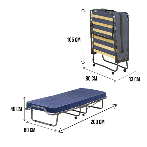 Cama Dobrável com Colchão Incluso em Tecido Cama Dobrável com Colchão Incluso em Tecido