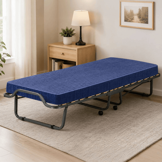Cama Dobrável com Colchão Incluso em Tecido Cama Dobrável com Colchão Incluso em Tecido