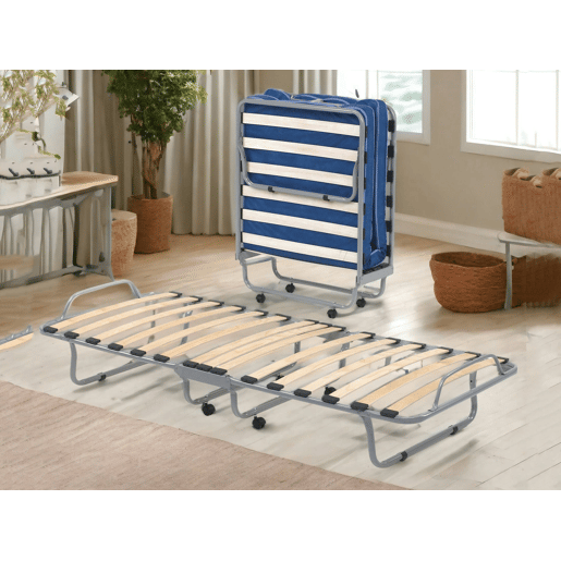 Cama Dobrável com Colchão Incluso em Couro Ecológico