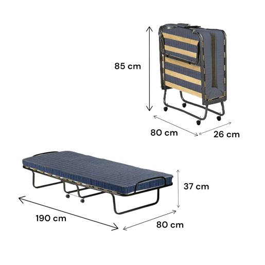Cama Dobrável com Colchão Incluso em Tecido Cama Dobrável com Colchão Incluso em Tecido
