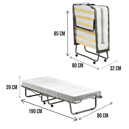 Cama Dobrável com Colchão Incluído em Plástico Cama Dobrável com Colchão Incluído em Plástico