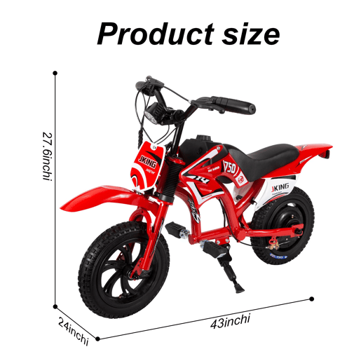 Motos elétricas infantis JKING C6 - Motor 200W Bateria 25.2V2.6AH 12 Travões de disco duplos - Vermelho Motos elétricas infantis JKING C6 - Motor 200W Bateria 25.2V2.6AH 12 Travões de disco duplos - Vermelho