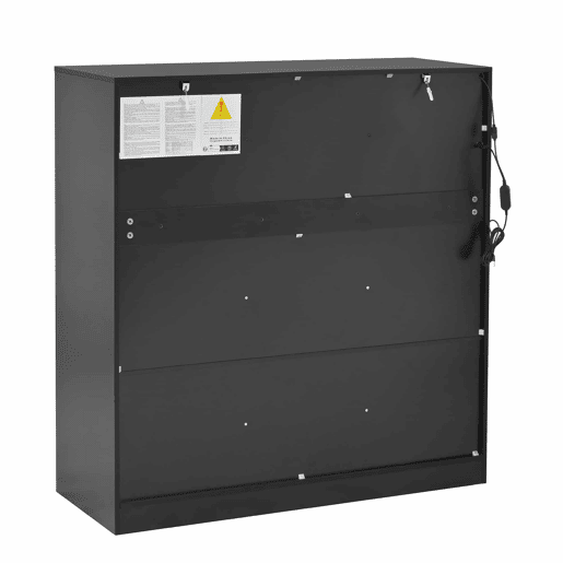 Aparador 100 x 40 x 105 cm - 3 portas de vidro, 3 portas brancas, com iluminação, armário de arrumação multifuncional - Preto e branco Aparador 100 x 40 x 105 cm - 3 portas de vidro, 3 portas brancas, com iluminação, armário de arrumação multifuncional - Preto e branco