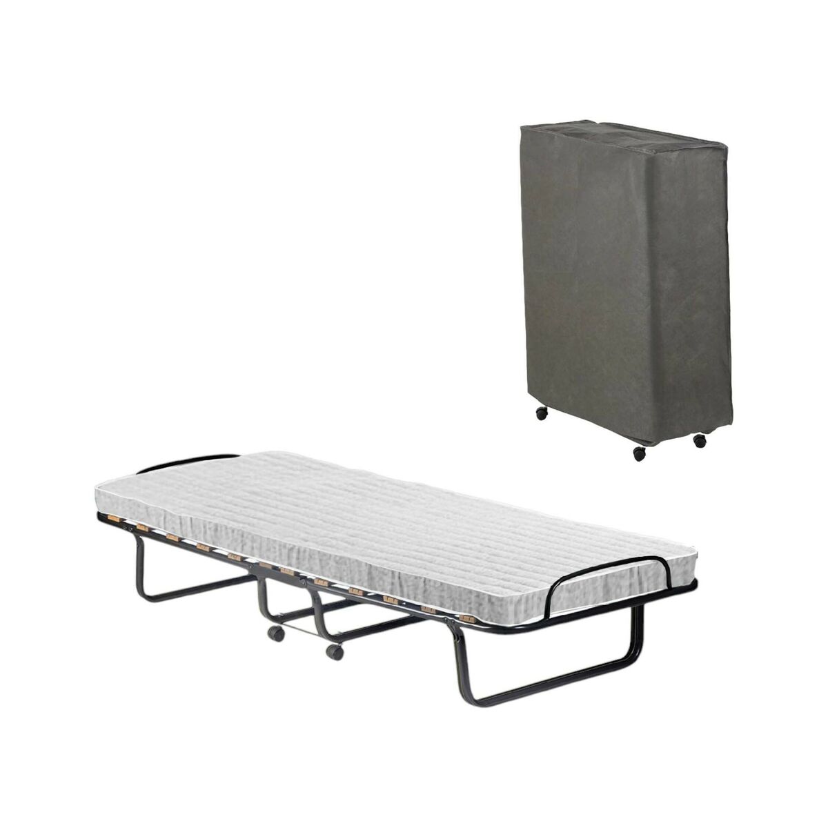 Cama plegable con colchón incluido de tela
