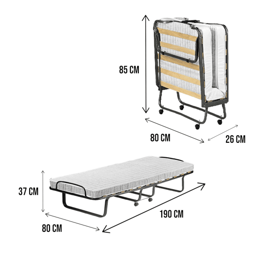 Cama Dobrável com Colchão Incluído em Tecido Cama Dobrável com Colchão Incluído em Tecido