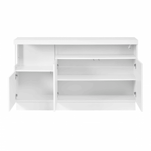 Aparador sem dimensões especificadas - Iluminação LED com controlo por aplicação, compartimentos em acrílico, armário de arrumação para sala de estar, design moderno - Branco