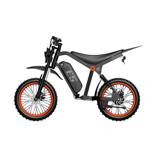 Ciclomotor elétrico TIETIE E5 48V20Ah 80km 14x3.0 Cor Preto laranja