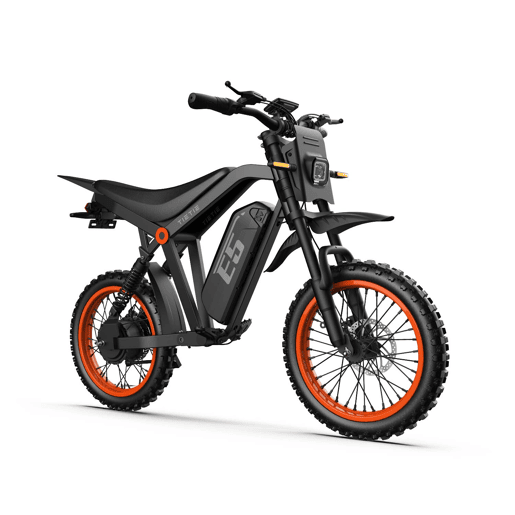 Ciclomotor elétrico TIETIE E5 48V20Ah 80km 14x3.0 Cor Preto laranja