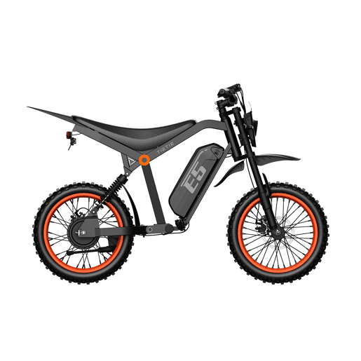 Ciclomotor elétrico TIETIE E5 48V20Ah 80km 14x3.0 Cor Preto laranja