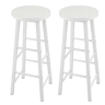 Bancos de bar 30x30x71 cm - Conjunto de 2, com apoio para os pés ao estilo bistrô para cozinha - Branco