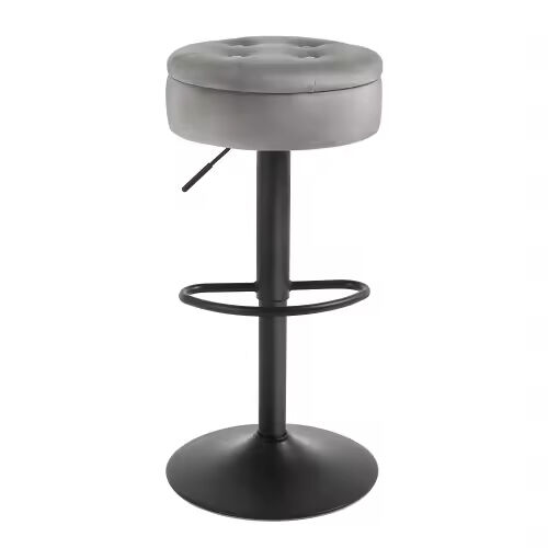 Taburete de bar - diseño moderno con espacio de almacenamiento - gris claro