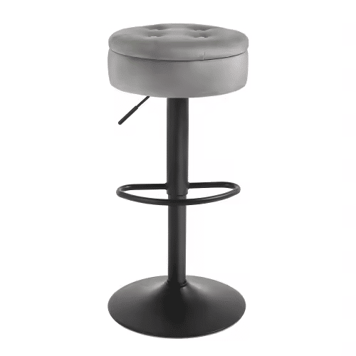 Banco de bar - Design moderno com espaço de arrumação - Cinza claro Banco de bar - Design moderno com espaço de arrumação - Cinza claro