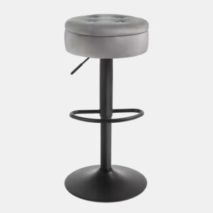 Banco de bar - Design moderno com espaço de arrumação - Cinza claro