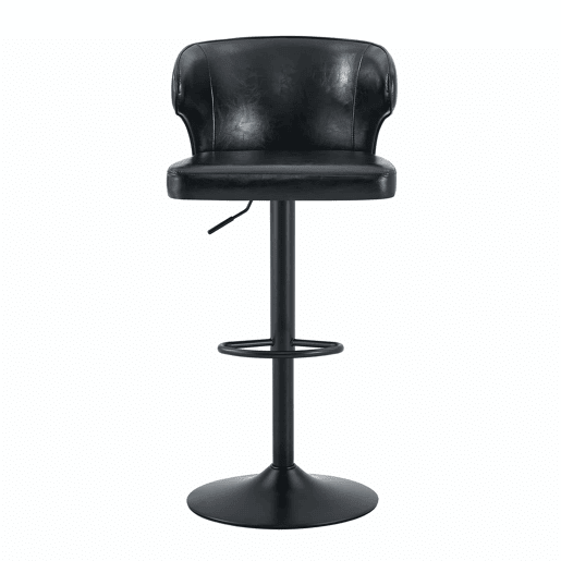 Bancos de bar, 2 unidades - Altura ajustável, rotação de 360°, com encosto e apoio para os pés - Preto Bancos de bar, 2 unidades - Altura ajustável, rotação de 360°, com encosto e apoio para os pés - Preto