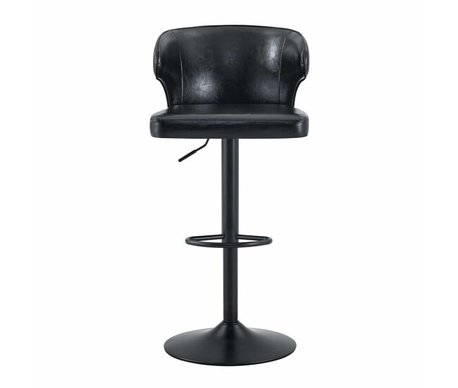 Taburetes de bar 2 unidades - altura ajustable, giro 360°, con respaldo y reposapiés - negro
