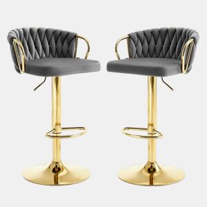 Bancos altos - Confortáveis, com almofada macia e design elegante, conjunto de 2 - Cinza escuro