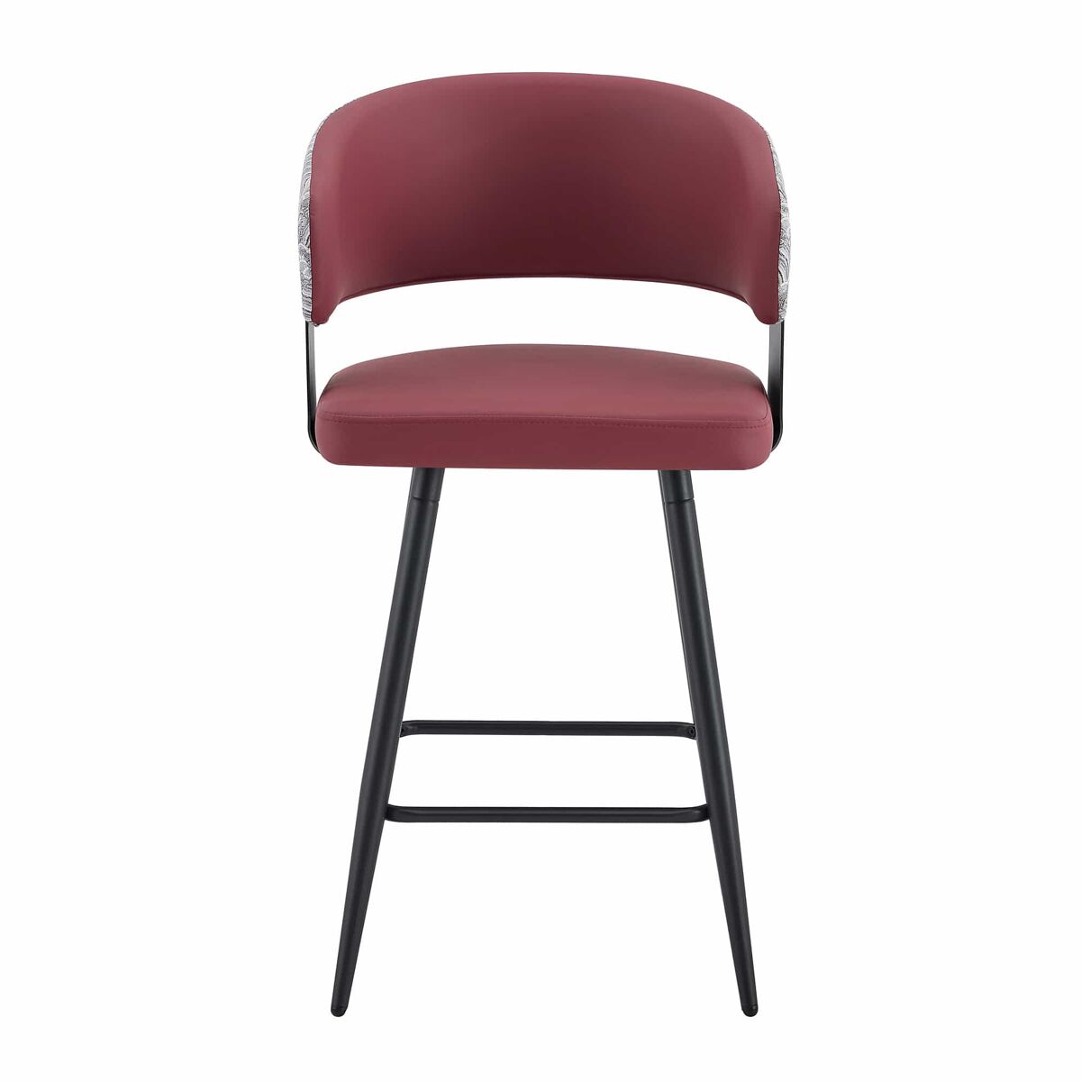 Silla de comedor - tapizada con respaldo y reposabrazos, estilo mid-century minimalista para hogar, cocina, hotel y restaurante - rojo