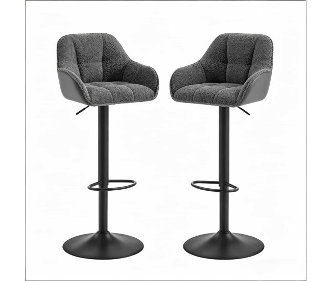 Taburetes de bar 2 unidades - tapizados suaves y versátiles para cocina, comedor y escritorio - gris oscuro
