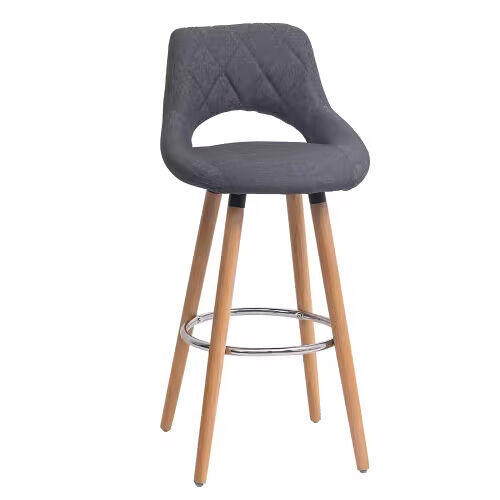 Taburetes altos - respaldo ergonómico, multifuncional para cocina, bar y tienda - gris oscuro