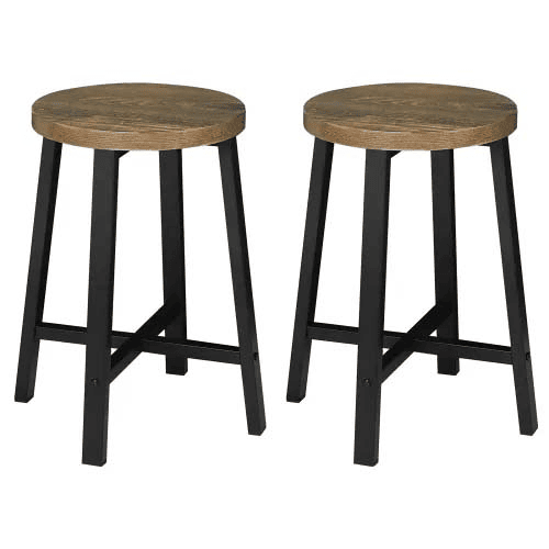 Cadeiras de jantar (2 unidades) - Design elegante com encosto confortável - Preto e estilo vintage