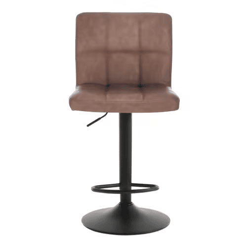 Bancos altos de 38 cm - Encosto almofadado multifuncional para cozinha, sala de estar e quarto - Castanho escuro Bancos altos de 38 cm - Encosto almofadado multifuncional para cozinha, sala de estar e quarto - Castanho escuro