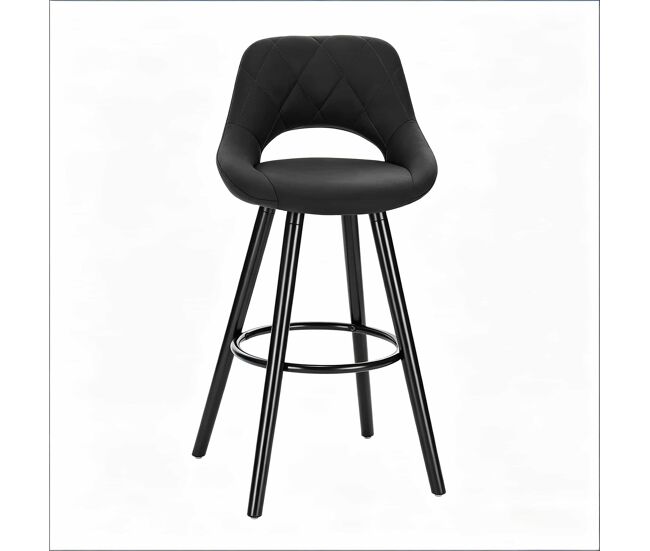 Taburete alto - respaldo ergonómico, multifuncional para cocina, bar y tienda - antracita