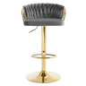 Banco de bar de 50,5 cm - Assento almofadado, macio, confortável e elegante para a cozinha - Cinza escuro