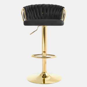 Banco de bar de 50,5 cm - Assento almofadado, macio, confortável e elegante, cadeira de cozinha e de café - Preto