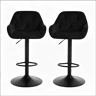 Banco de bar 37,5 x 37 x 108,5 cm - com encosto, estilo moderno - Preto
