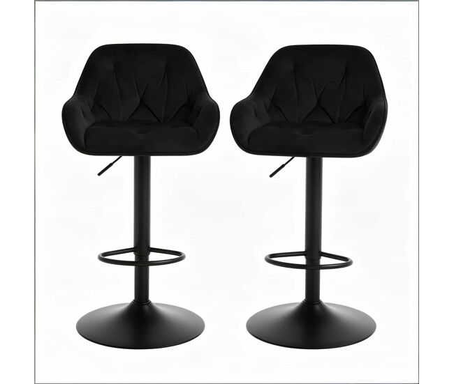 Taburete de bar 37,5x37x108,5 cm - con respaldo, estilo moderno - negro
