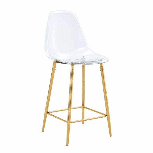 Bancos de bar, 4 unidades u2014 design moderno transparente com estrutura metálica para cozinha, bar ou sala de jantar u2014 Dourado Bancos de bar, 4 unidades u2014 design moderno transparente com estrutura metálica para cozinha, bar ou sala de jantar u2014 Dourado