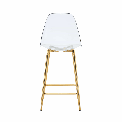 Bancos de bar, 4 unidades u2014 design moderno transparente com estrutura metálica para cozinha, bar ou sala de jantar u2014 Dourado Bancos de bar, 4 unidades u2014 design moderno transparente com estrutura metálica para cozinha, bar ou sala de jantar u2014 Dourado