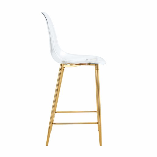 Bancos de bar, 4 unidades u2014 design moderno transparente com estrutura metálica para cozinha, bar ou sala de jantar u2014 Dourado Bancos de bar, 4 unidades u2014 design moderno transparente com estrutura metálica para cozinha, bar ou sala de jantar u2014 Dourado