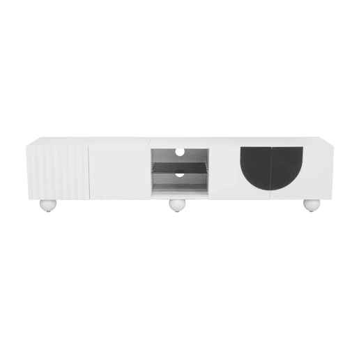 Móvel de TV 180x40 cm - design moderno, baixo, único - Branco Móvel de TV 180x40 cm - design moderno, baixo, único - Branco