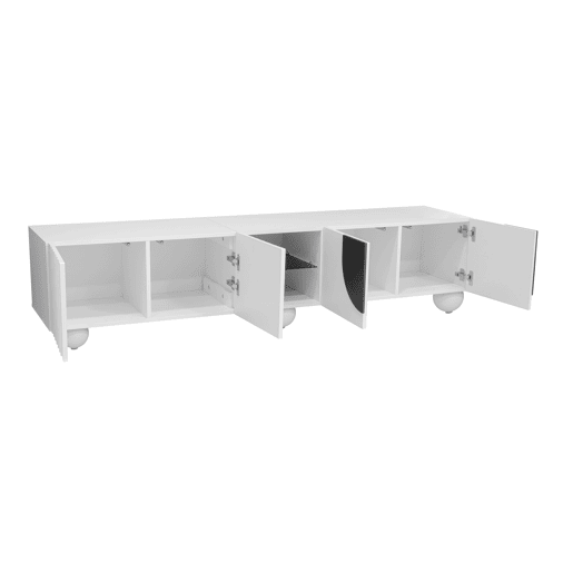 Móvel de TV 180x40 cm - design moderno, baixo, único - Branco Móvel de TV 180x40 cm - design moderno, baixo, único - Branco