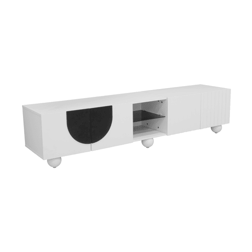 Móvel de TV 180x40 cm - design moderno, baixo, único - Branco Móvel de TV 180x40 cm - design moderno, baixo, único - Branco
