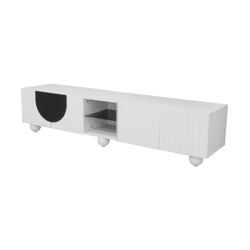Móvel de TV 180x40 cm - design moderno, baixo, único - Branco Móvel de TV 180x40 cm - design moderno, baixo, único - Branco