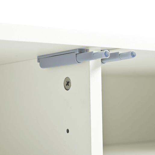 Móvel de TV 190x38x48 cm - Portas com ranhuras, pés dourados - Branco Móvel de TV 190x38x48 cm - Portas com ranhuras, pés dourados - Branco