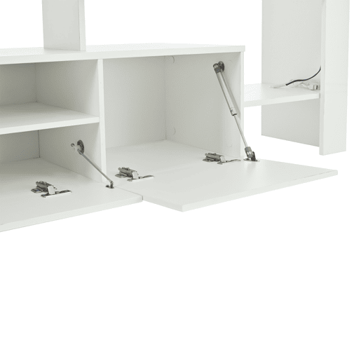 Móvel de TV 192x37x53 cm - Com 3 armários, LED, alto brilho, mesa para TV, branco Móvel de TV 192x37x53 cm - Com 3 armários, LED, alto brilho, mesa para TV, branco