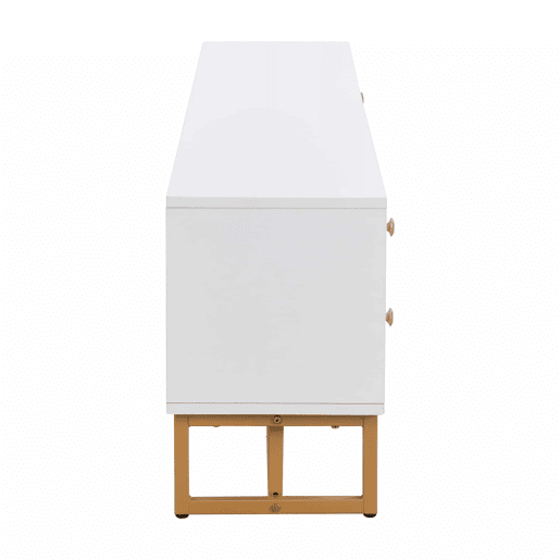 Móvel TV 175 cm - 2 portas texturadas e 4 gavetas - em MDF - Branco Móvel TV 175 cm - 2 portas texturadas e 4 gavetas - em MDF - Branco