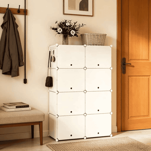 Organizador modular para sapatos - Multifuncional para roupeiro, casa de banho e escritório - Branco
