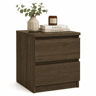 Sil Mesa de Cabeceira 2 Gavetas Narbonne Oak 41x50x50 cm  Mesa Auxiliar para Quarto com Design Moderno e Amplo Espaço de Arrumação