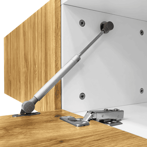 Móvel de TV modular de 2 peças - Design ajustável, pés metálicos pretos, madeira e branco mate Móvel de TV modular de 2 peças - Design ajustável, pés metálicos pretos, madeira e branco mate