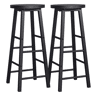 Conjunto de 2 bancos de bar 30x30x71 cm - estilo bistrô com apoio para os pés - preto