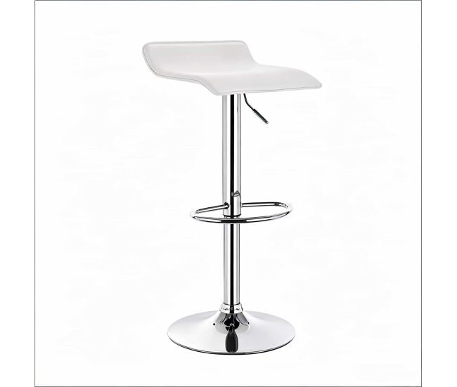 Taburete alto giratorio - silla de bar con asiento cómodo para cocina y comedor - blanco